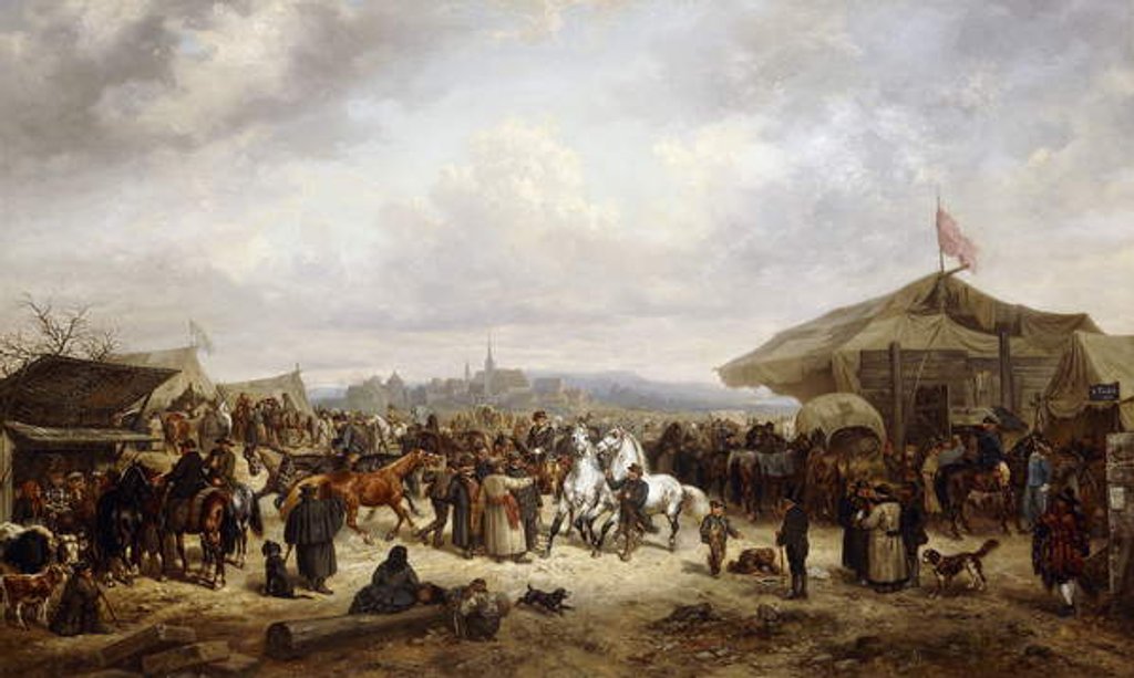 Detail of The Horse Fair, 1863 by Adolf Friedrich