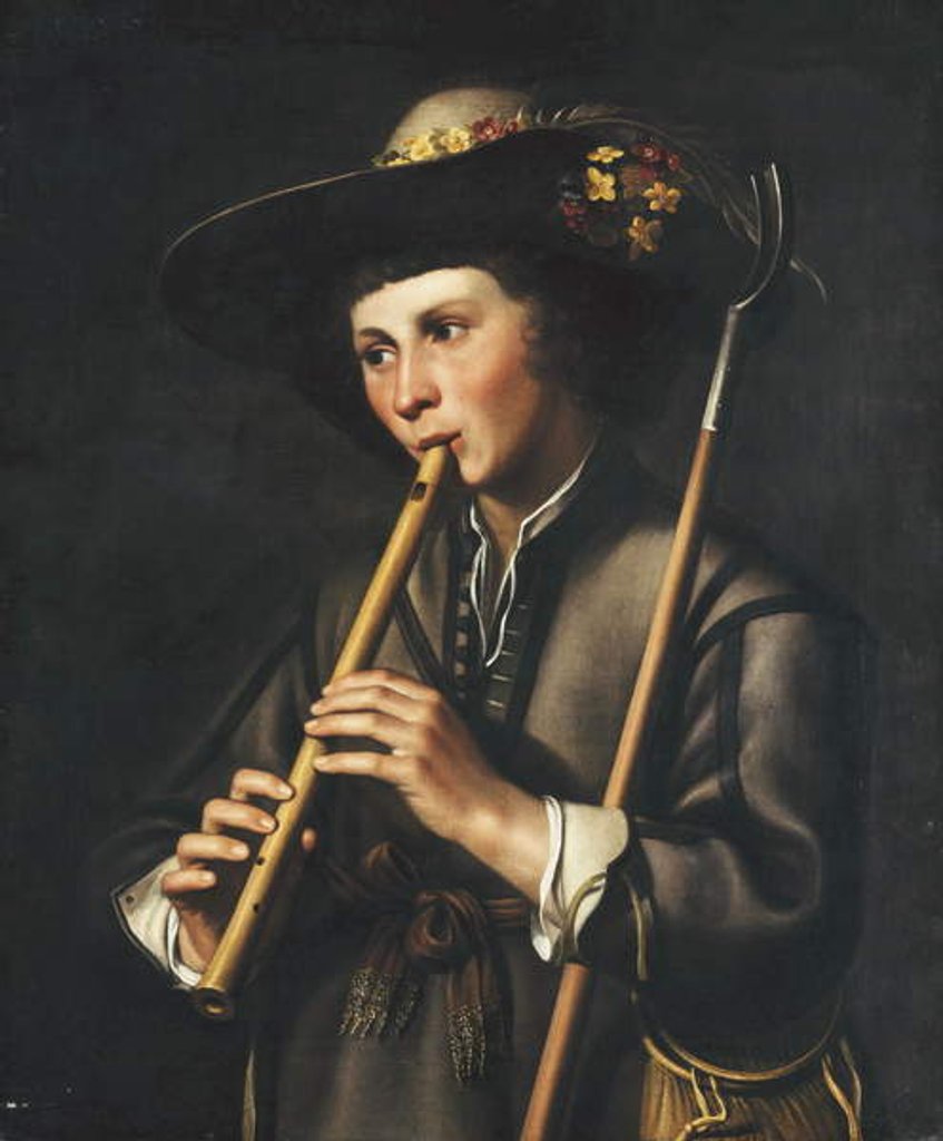 Detail of A Shepherd Playing the Pipes by Johan Baeck