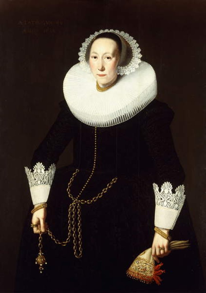 Detail of Portrait of a Lady by Nicolaes Eliasz