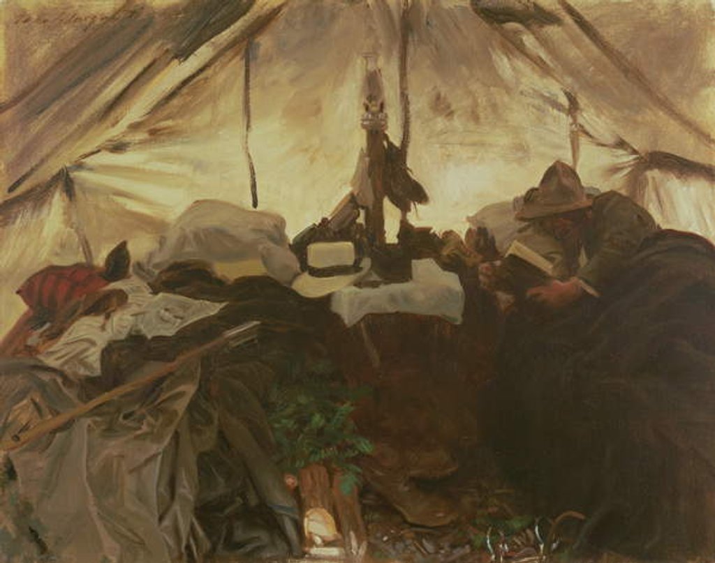 Detail of Inside a Tent in the Canadian Rockies, 1916 by John Singer Sargent