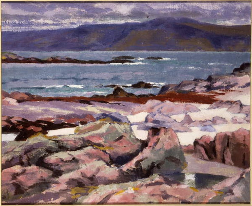 Detail of Sound of Iona, the Burg from the north shore by Francis Campbell Boileau Cadell