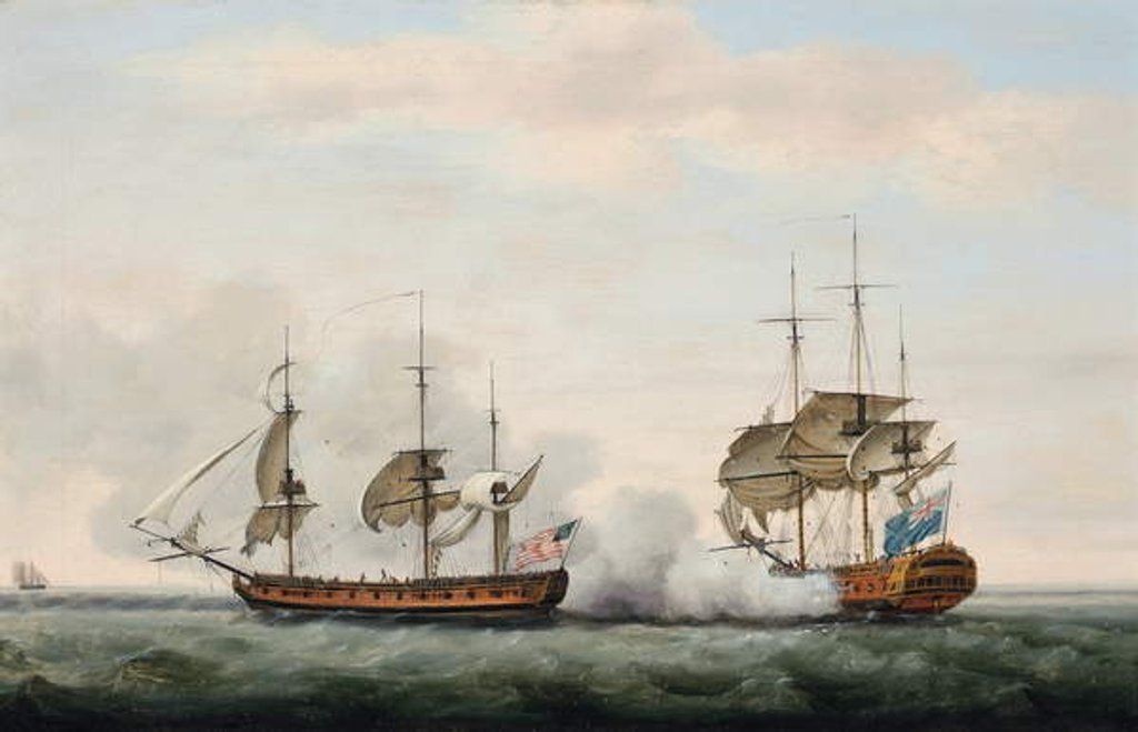 Detail of The East India Company's ship Bridgewater successfully defending her cargo from an attack by Francis Holman