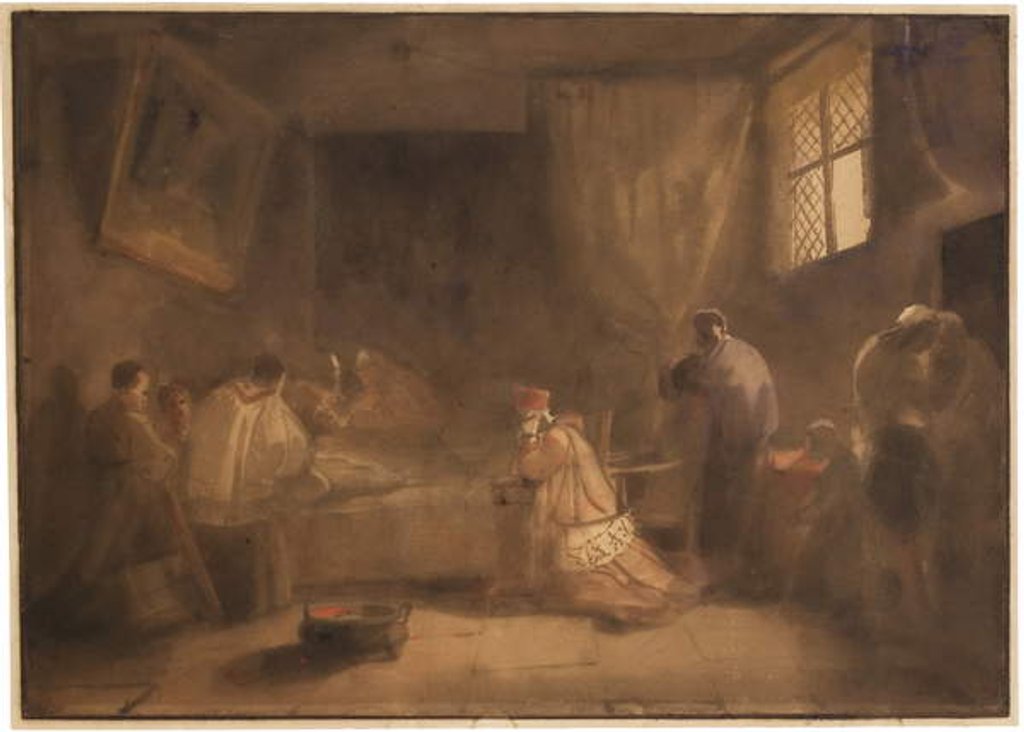 Detail of The Death of Poussin by Francois-Marius Granet