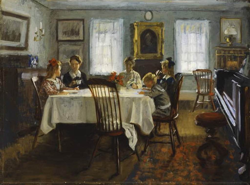 Detail of The Gilchrist Family at Breakfast, 1916 by William Wallace Gilchrist