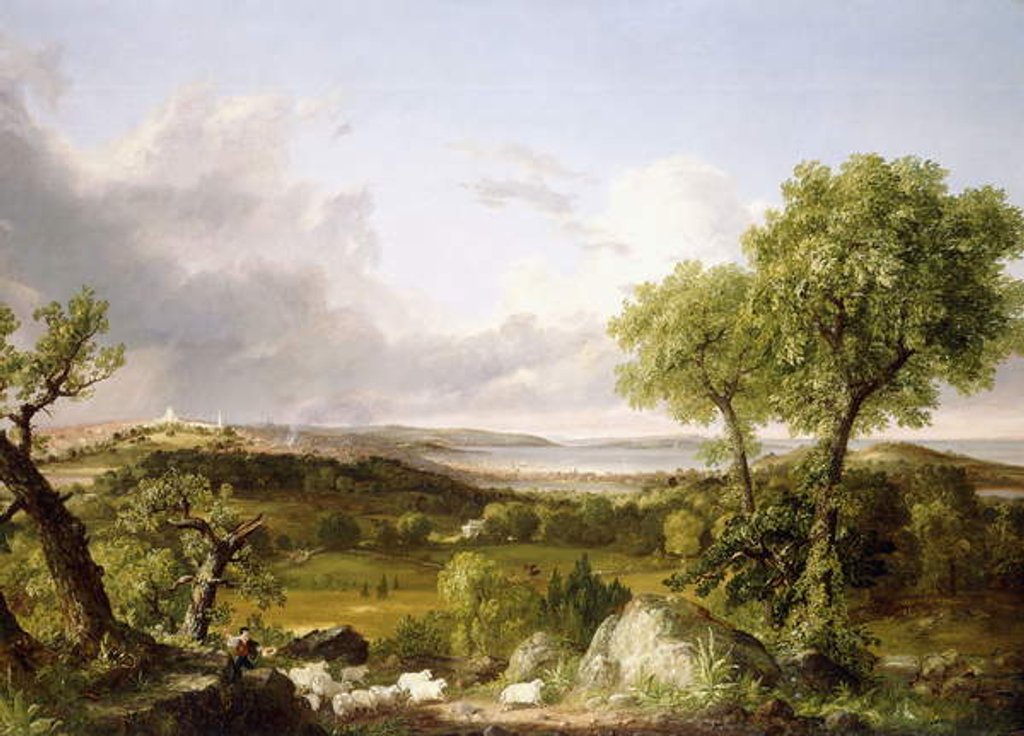 Detail of View of Boston by Thomas Cole