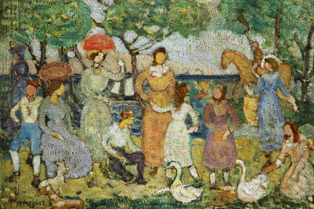 Detail of Promenade #2 by Maurice Brazil Prendergast