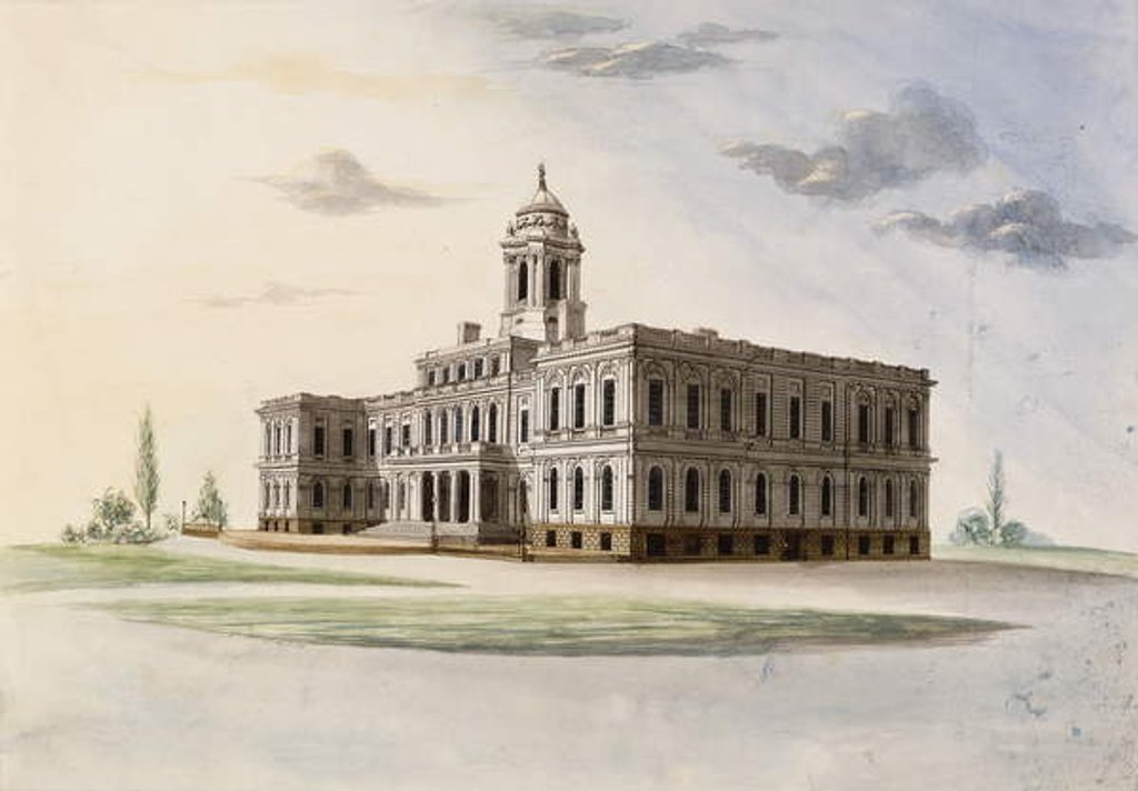 Detail of City Hall, New York by Alexander Jackson Davis