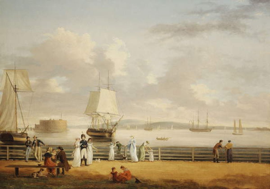 Detail of The Battery and Harbour, New York, c.1811-1812 by Thomas Birch