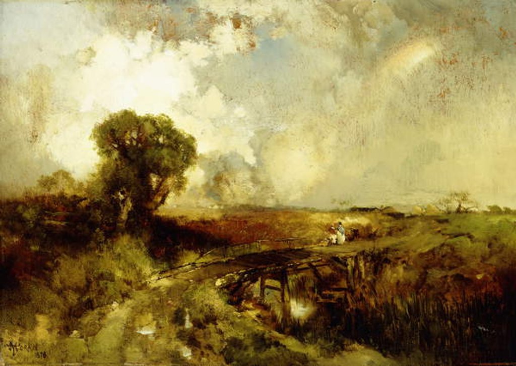 Detail of A Summer Shower, 1878 by Thomas Moran