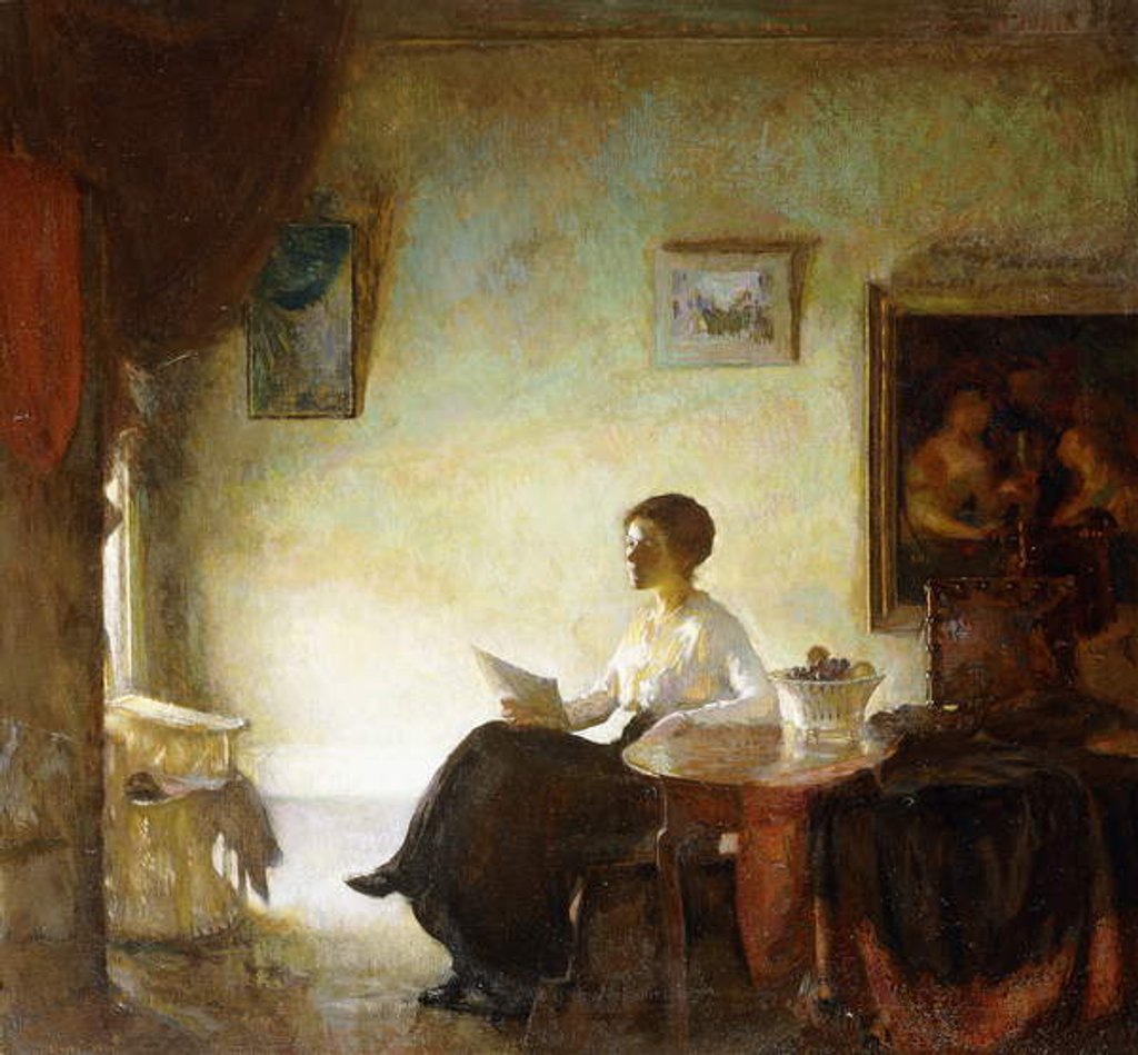 Detail of Looking at Prints, 1918 by Frederick Andrew Bosley