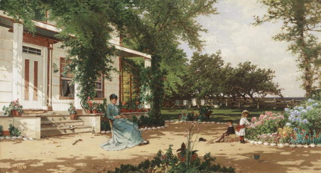 Detail of In My Neighbours Garden, 1883 by Alfred Thompson Bricher