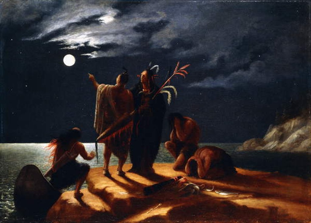 Detail of Indians Experiencing a Lunar Eclipse, c.1848-50 by William Rimmer
