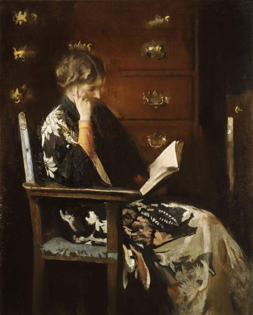 Detail of Mary Reading by Edmund Charles Tarbell