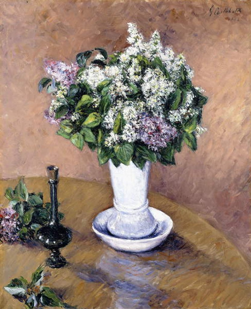 Detail of Still Life with a Vase of Lilac, 1883 by Gustave Caillebotte