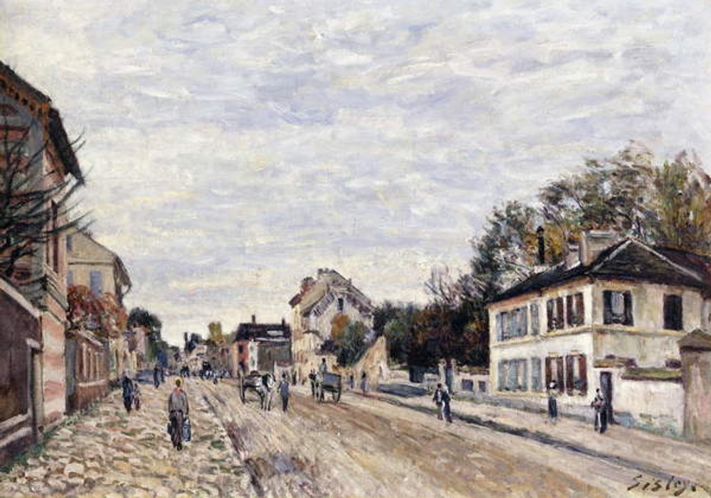 Detail of Street scene at Marly, 1876 by Alfred Sisley