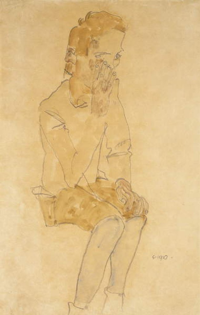 Detail of Sitting Boy, 1910 by Egon Schiele