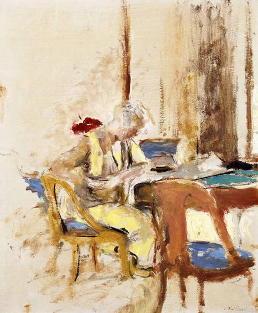 Detail of Reading in the Small Salon, 1927-1930 by Edouard Vuillard