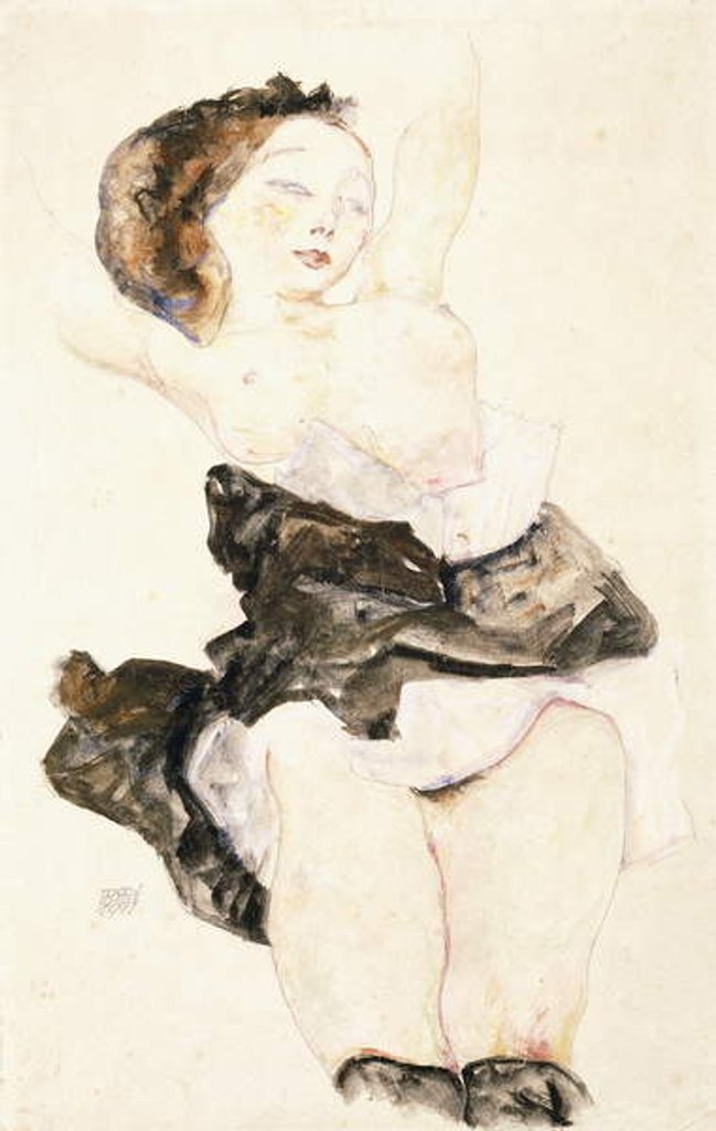 Detail of Lying Young Girl, Half Nude, 1912 by Egon Schiele