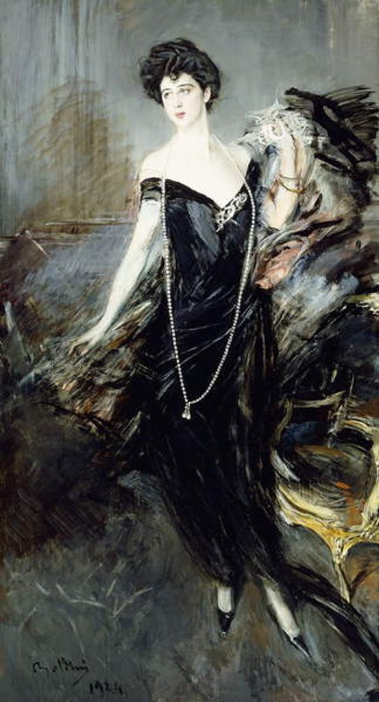 Detail of Portrait of Donna Franca Florio, 1924 by Giovanni Boldini