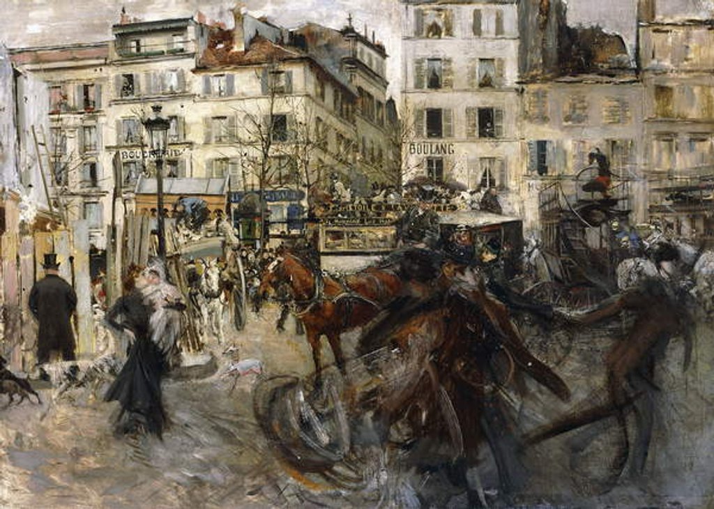 Detail of La Place Pigalle, 1874 by Giovanni Boldini