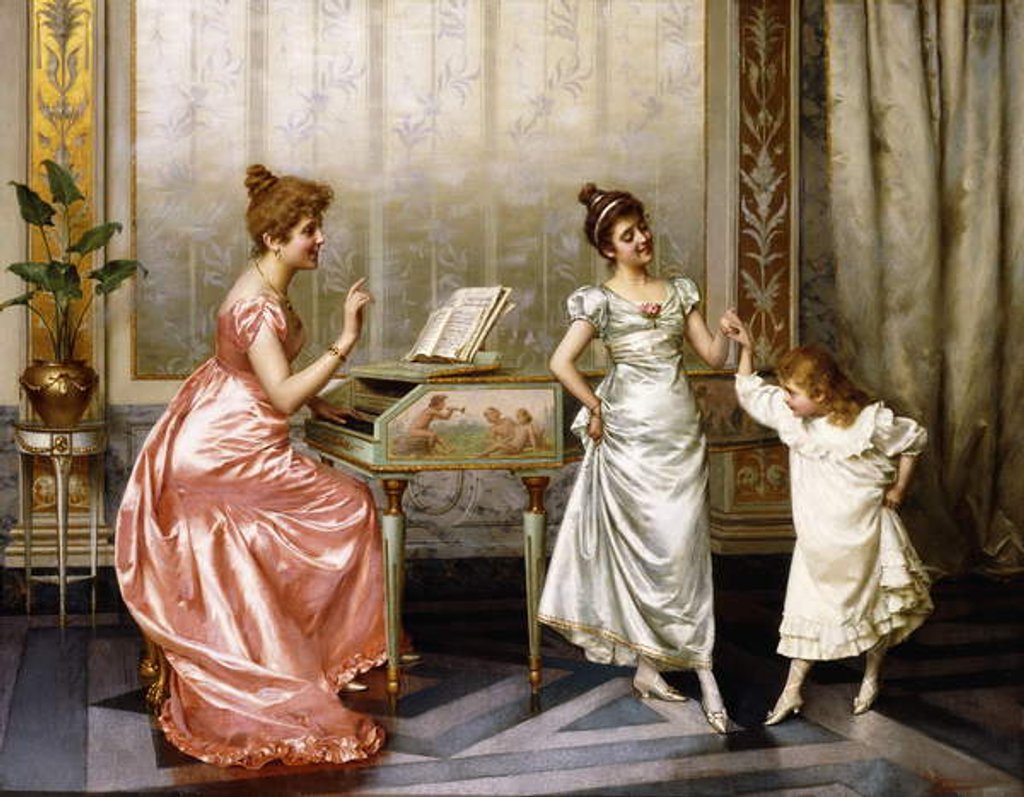 Detail of The Dancing Lesson by Vittorio Reggianini