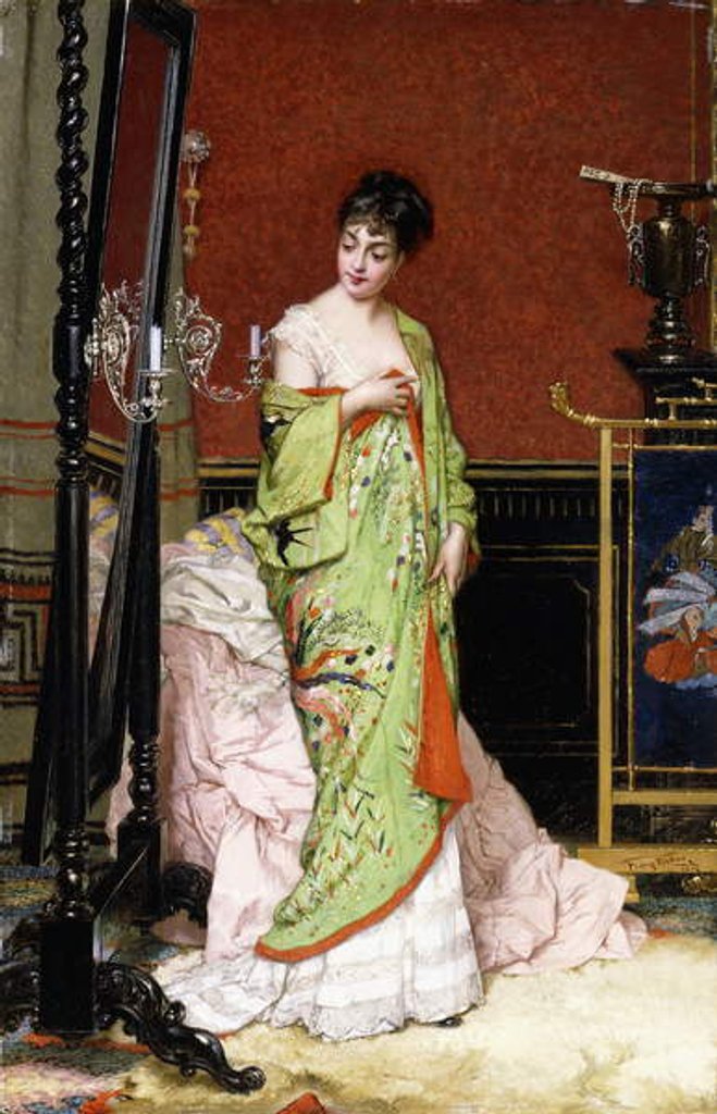 Detail of The Green Kimono, 1876 by Frans Verhas