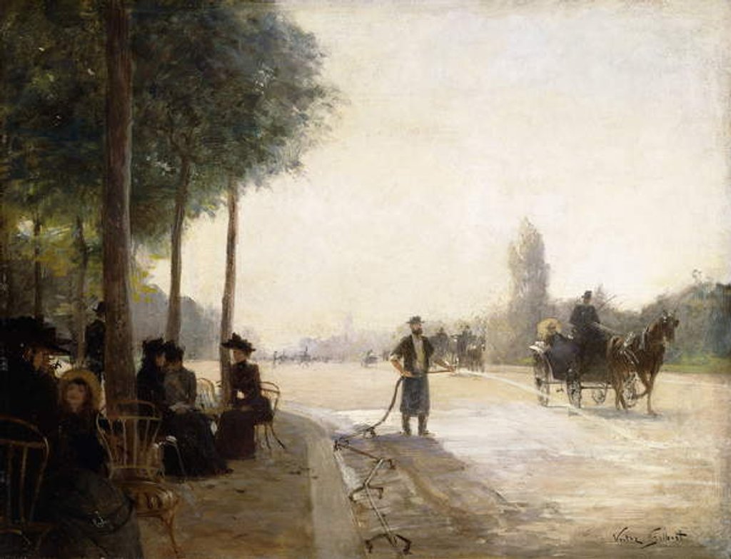 Detail of The Champs Elysees, Paris by Victor Gabriel Gilbert