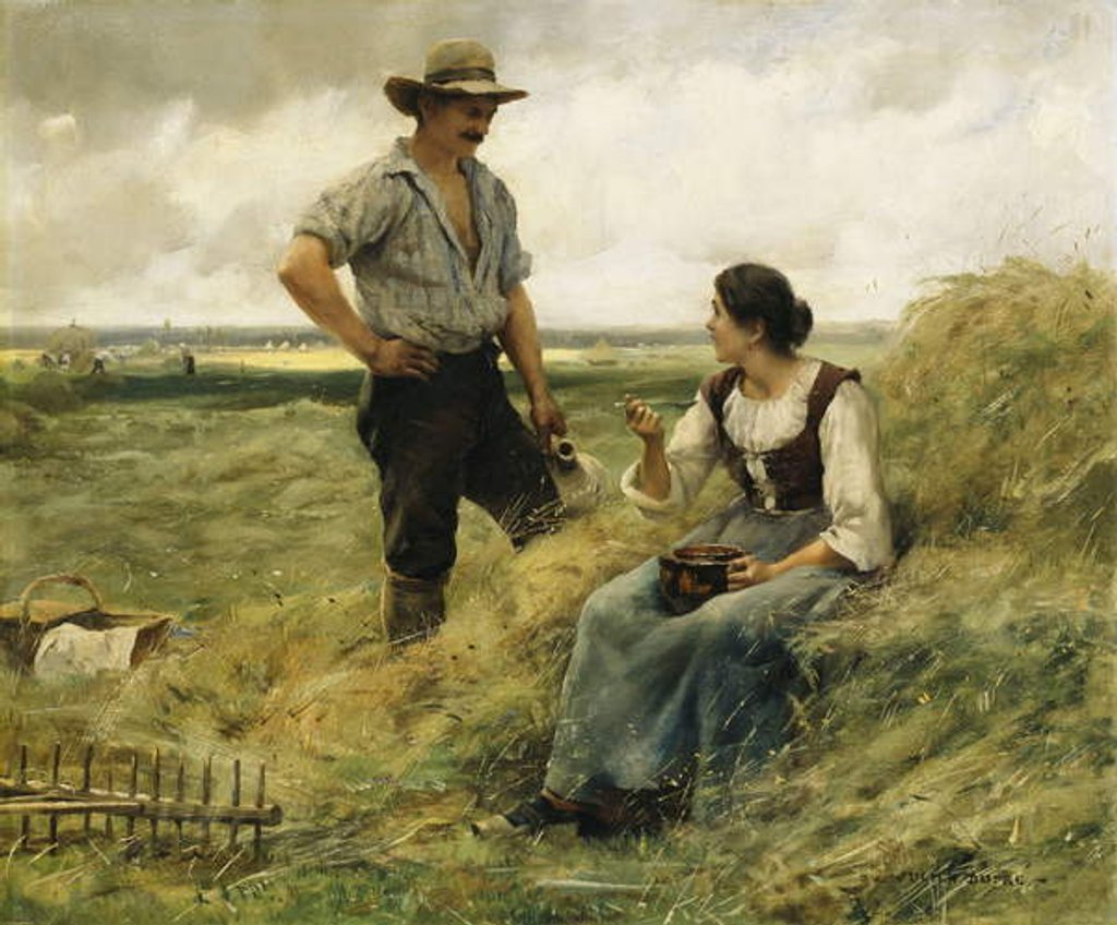 Detail of A Break from the Harvest by Julien Dupre