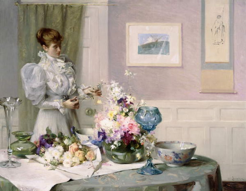 Detail of The Flower Arranger by Samuel Henry William Llewelyn