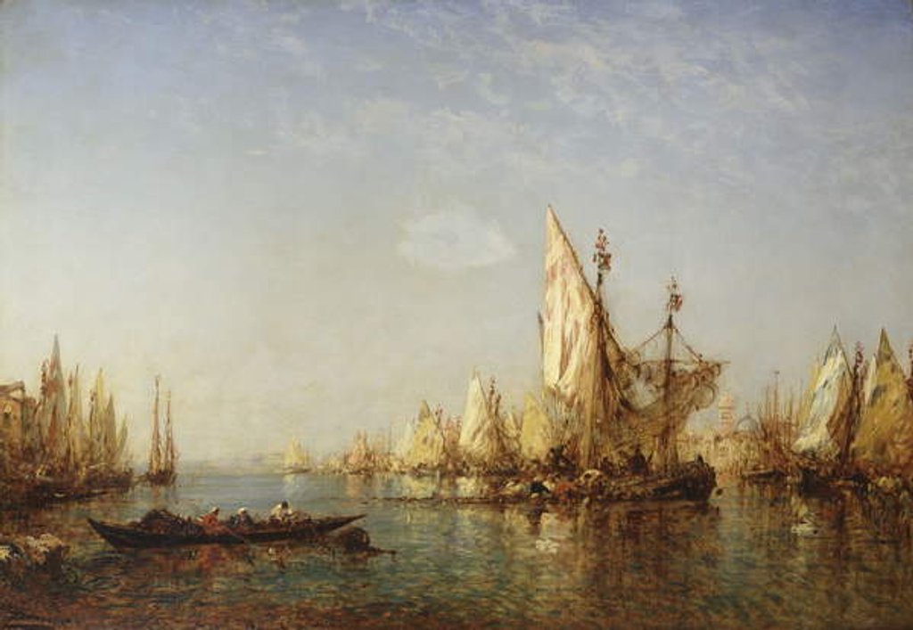 Detail of Shipping on the Grand Canal, Venice by Felix Ziem