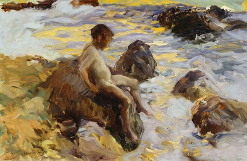 Detail of Boy in the Breakers, Javea, 1900 by Joaquin Sorolla y Bastida