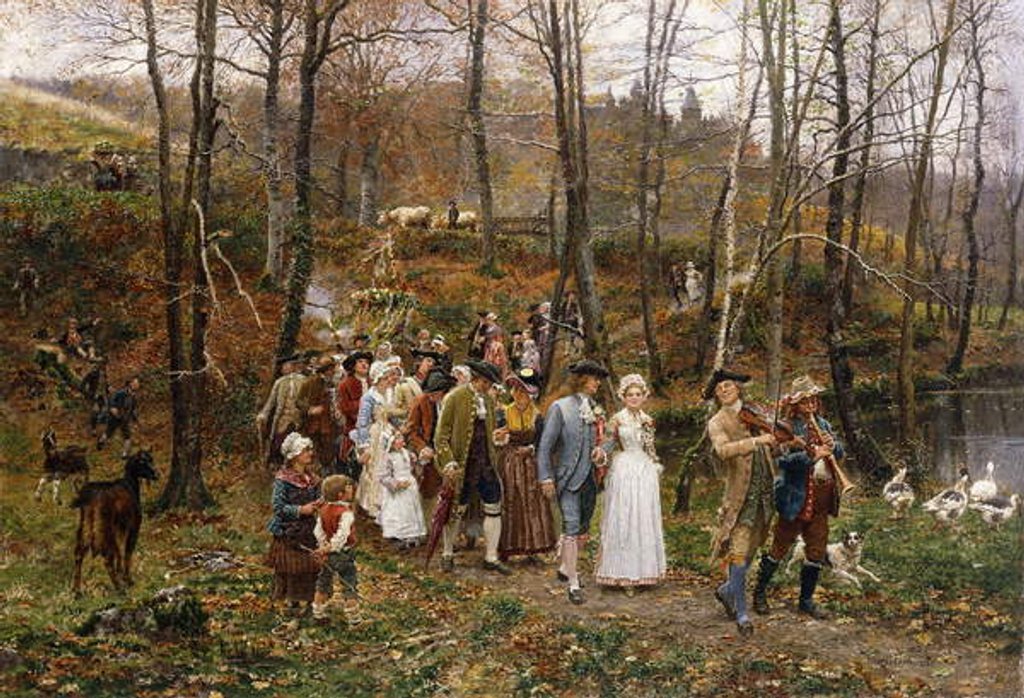 Detail of A Wedding Procession, 1879 by Marie Francois Firmin-Girard