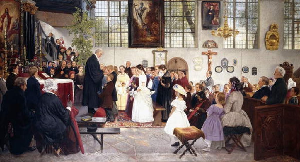 Detail of The Confirmation, 1863 by Wilhelm August Stryowski