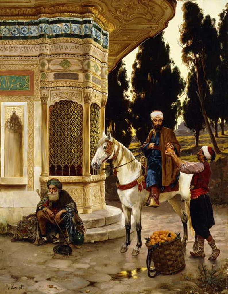 Detail of Outside the Palace by Rudolphe Ernst