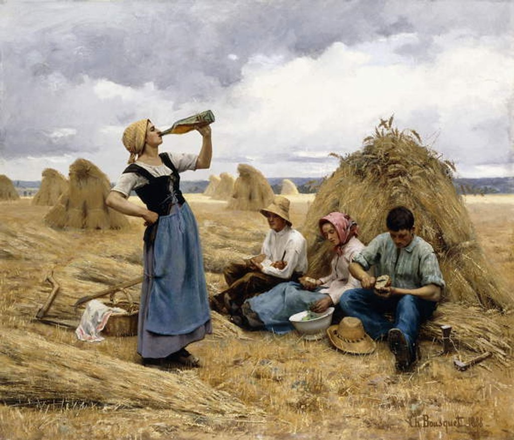 Detail of The Harvesters' Lunch, 1888 by Charles Bousquet