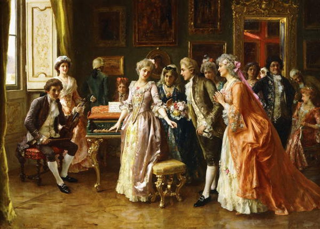 Detail of The Music Lesson by Federigo Andreotti