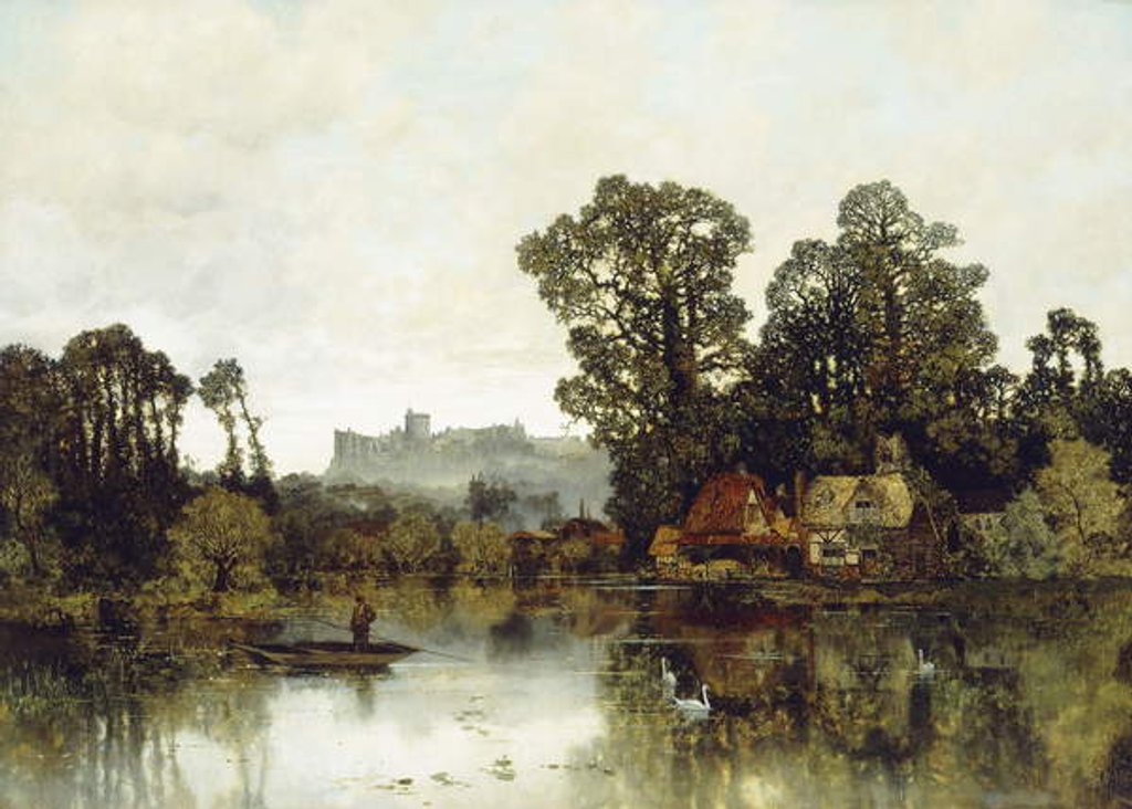 Detail of The Thames River with a View onto Windsor Castle by Karl Heffner
