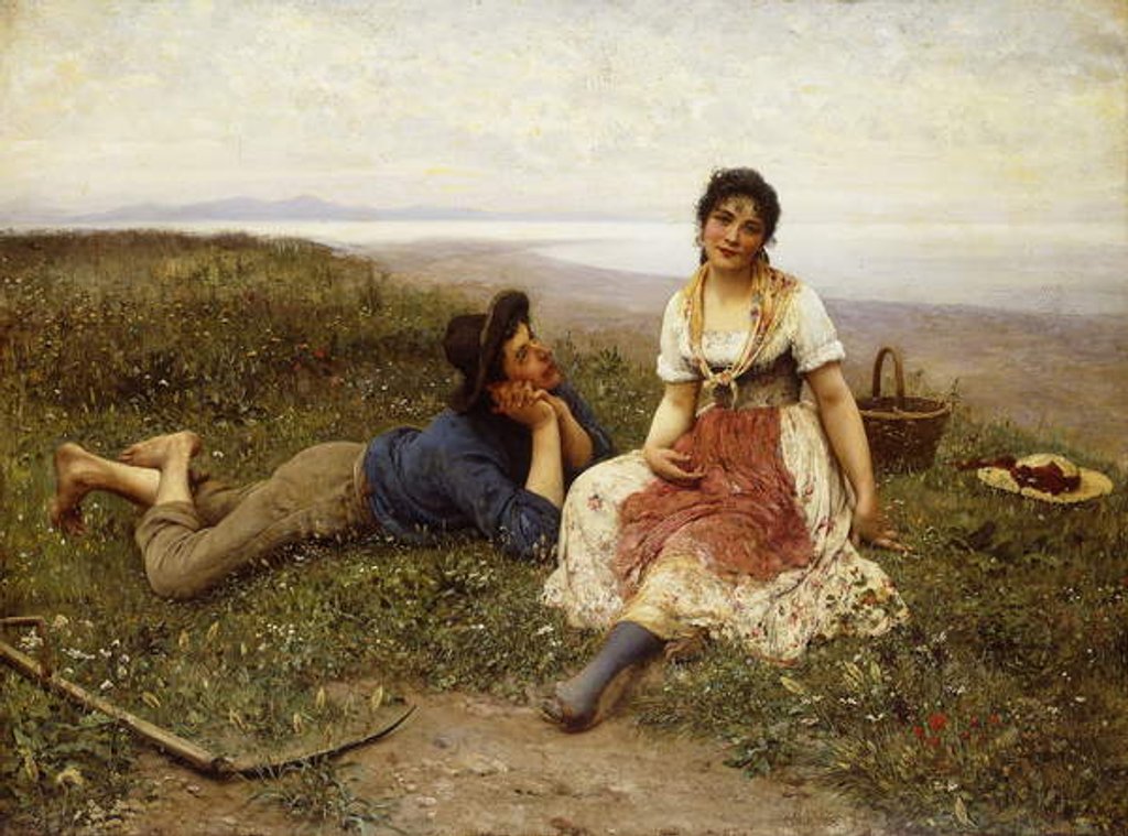 Detail of Flirtation, 1887 by Eugen von Blaas