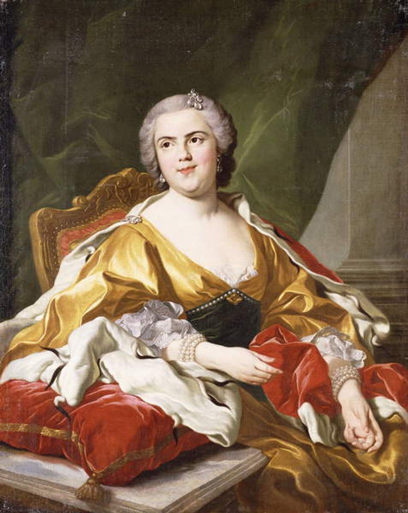 Detail of Portrait of Louise Elisabeth de Bourbon, Duchess of Parma by Louis Michel Van Loo