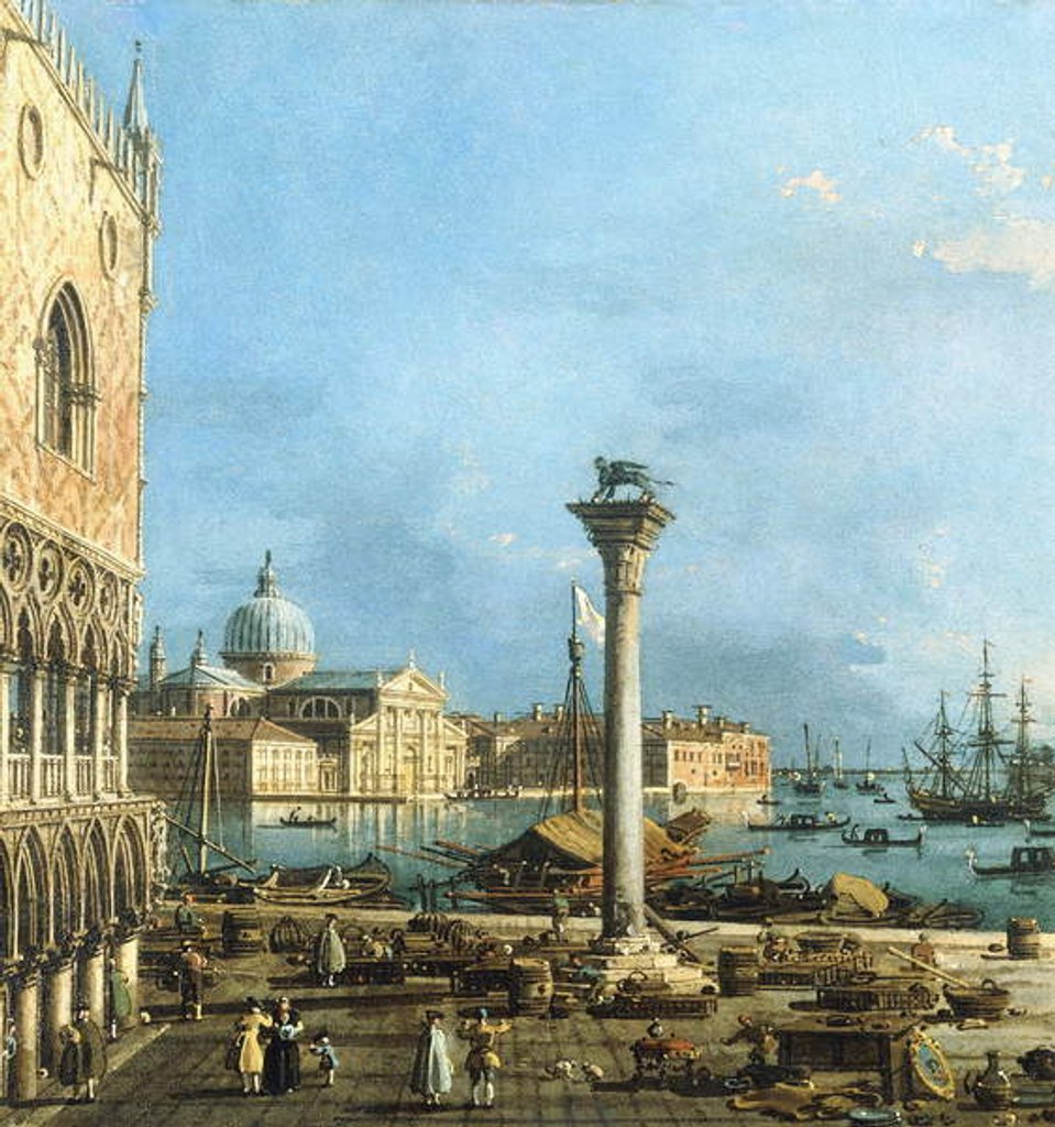 Detail of The Piazzetta, Venice, with the Bacino di S. Marco and the Isola di S. Giorgio Magiore by Canaletto