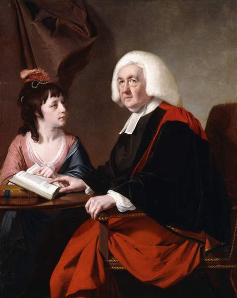 Detail of Portrait of the Rev.Thoms Wilson D.D. and his Adopted Daughter, Miss Catherine Macauley by Joseph Wright of Derby