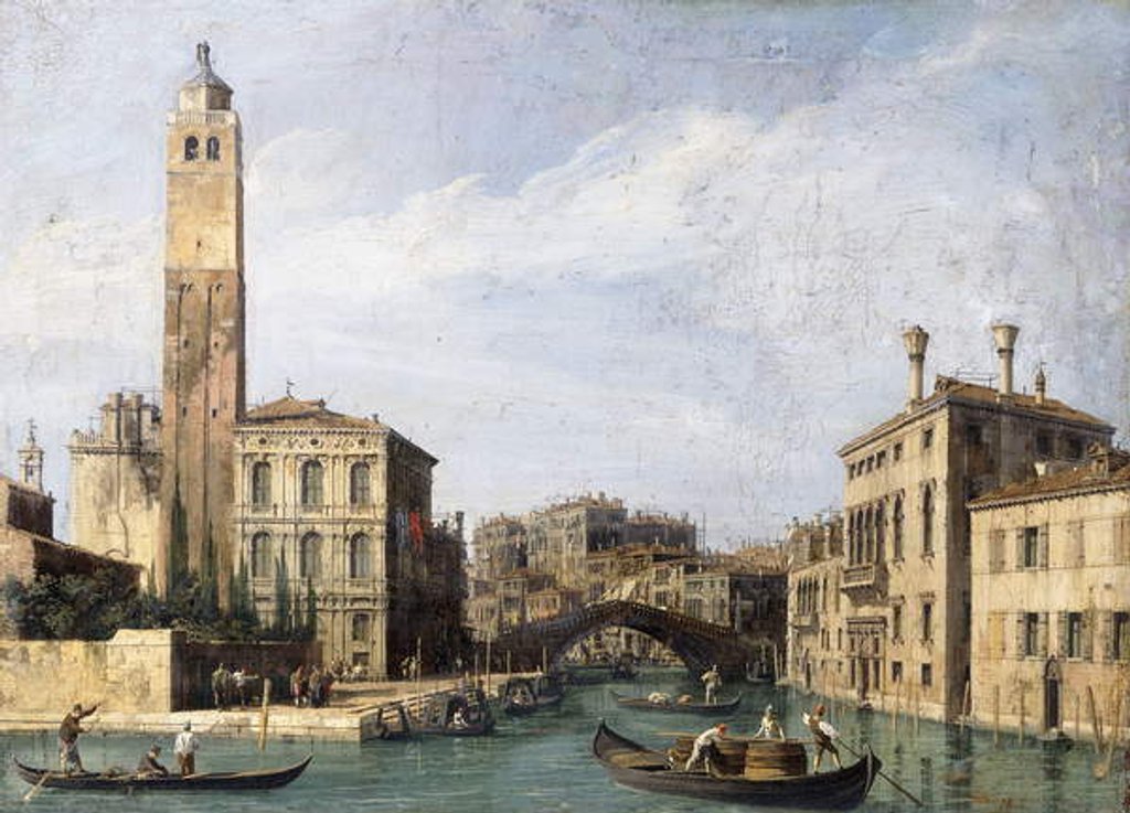 Detail of The Grand Canal with San Geremia, Palazzo Labia and the Entrance to the Cannaregio, c.1726-1730 by Canaletto