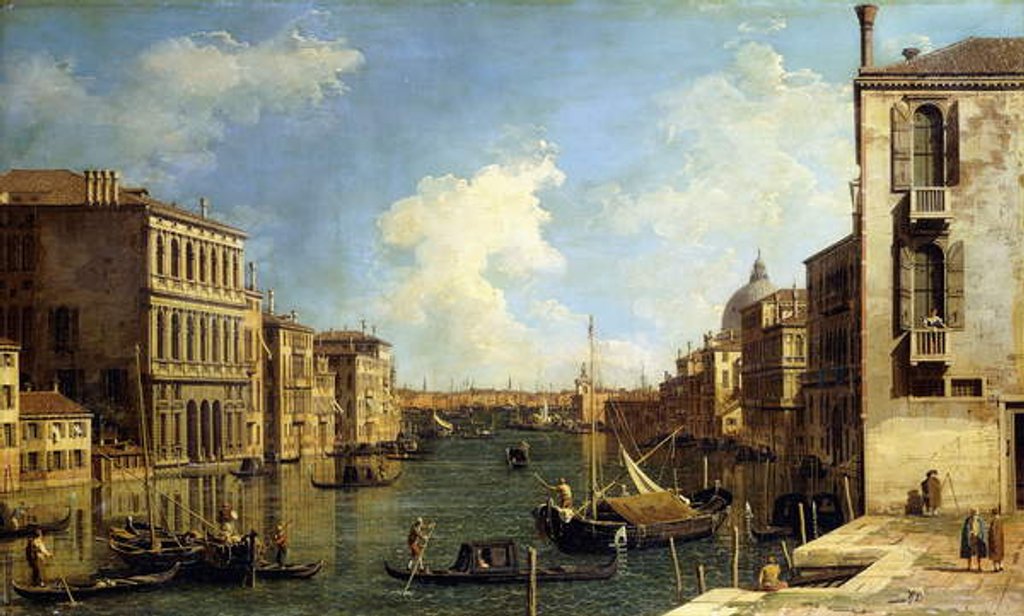 Detail of The Grand Canal, Venice, Looking East from the Campo di San Vio by Canaletto