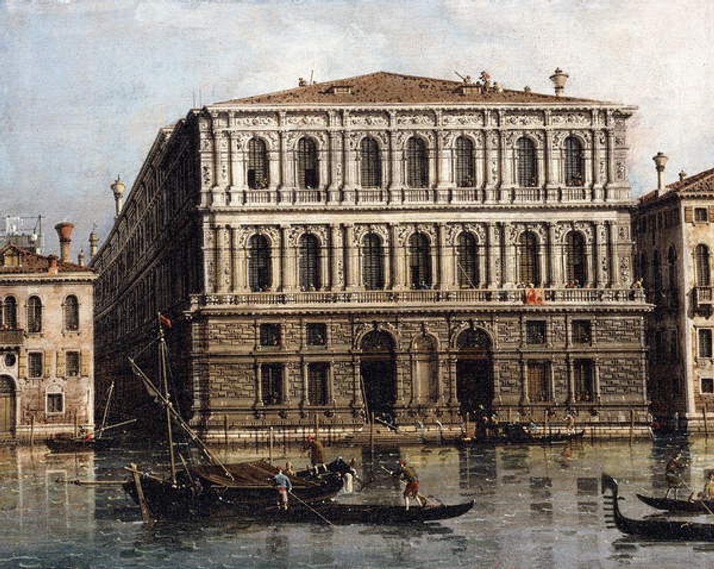Detail of The Palazzo Pesaro from the Grand Canal, Venice by Canaletto