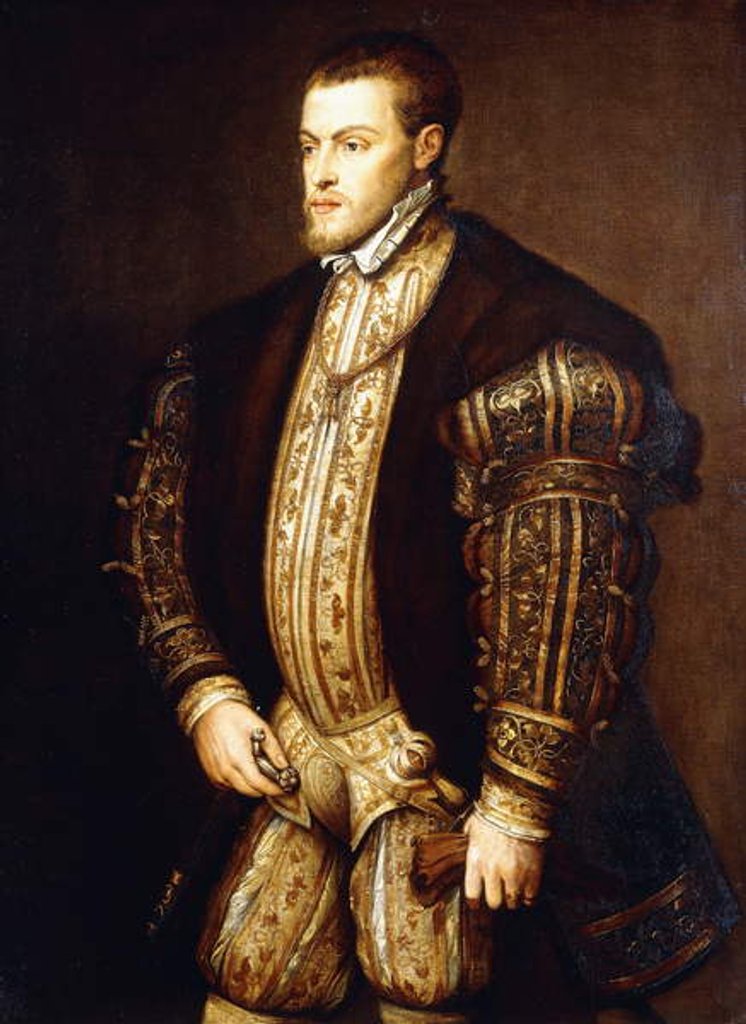 Detail of Portrait of King Philip II of Spain by Titian