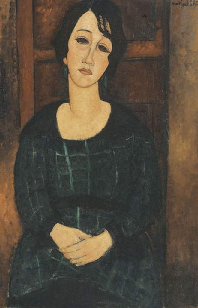 Detail of Woman in a Plaid Dress, 1916 by Amedeo Modigliani