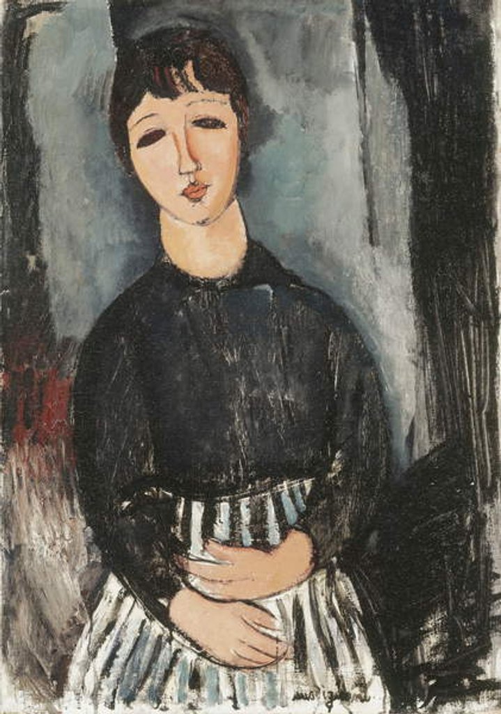 Detail of A Servant in a Striped Apron, 1916 by Amedeo Modigliani