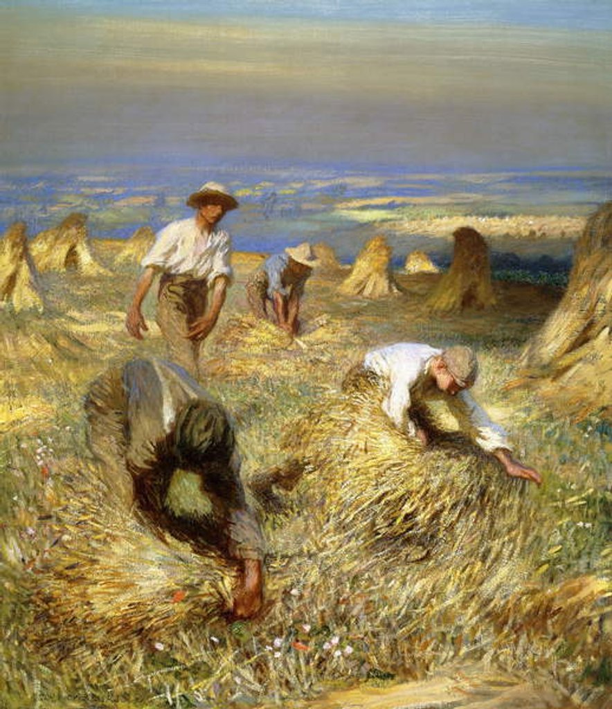 Detail of Harvest, Tying the Sheaves, 1902 by George Clausen