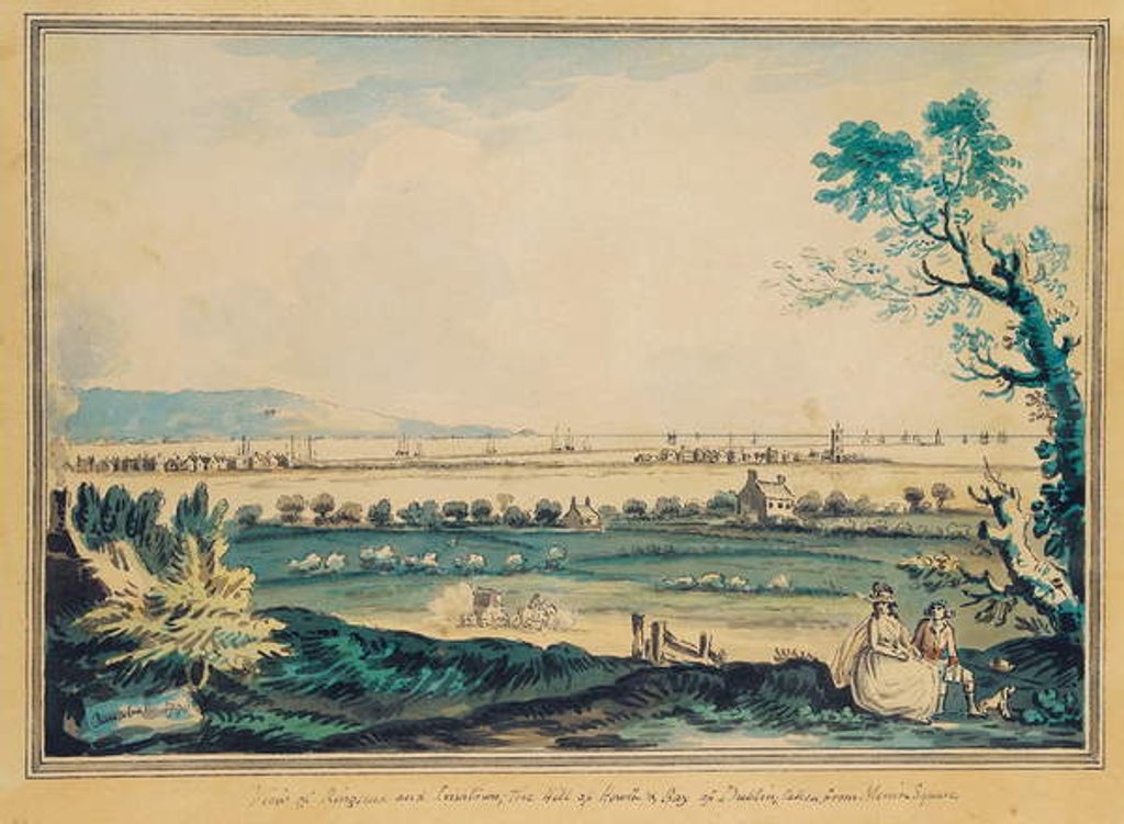 Detail of View of Ringsend from Merrion Square, Dublin, 1790 by John Henry Campbell