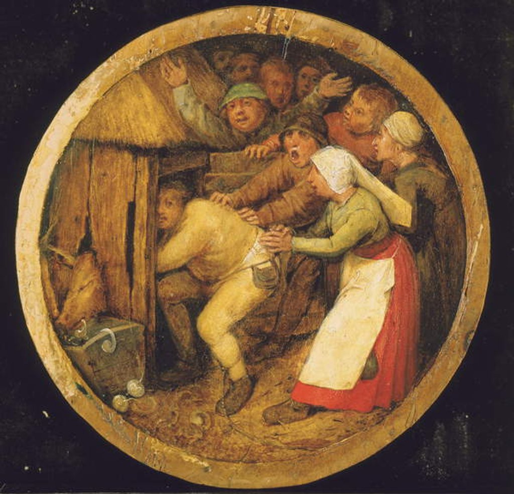 Detail of The Drunkard Pushed into the Pigsty by Pieter the Elder Bruegel